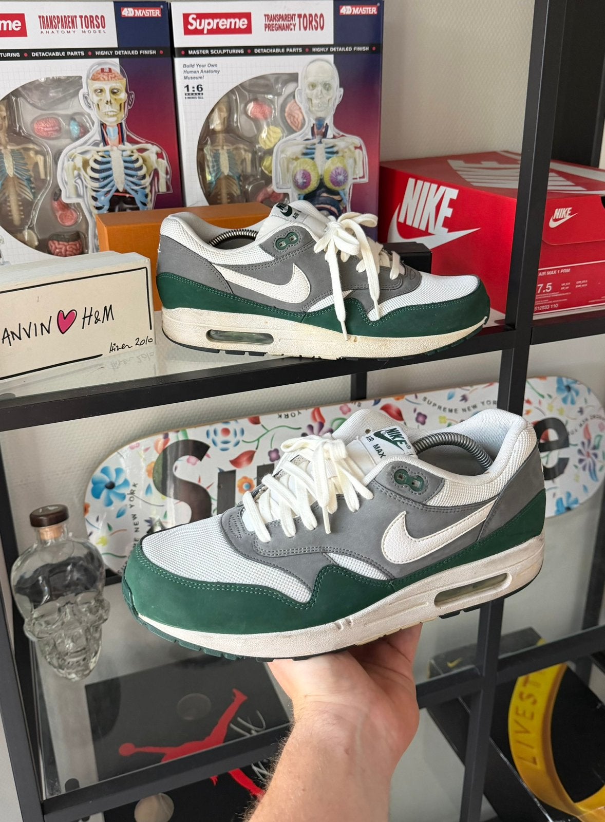 Nike Air Max 1 Forrest Green, Kleding | Heren, Schoenen, Ophalen of Verzenden, Zo goed als nieuw, Overige kleuren, Sneakers of Gympen