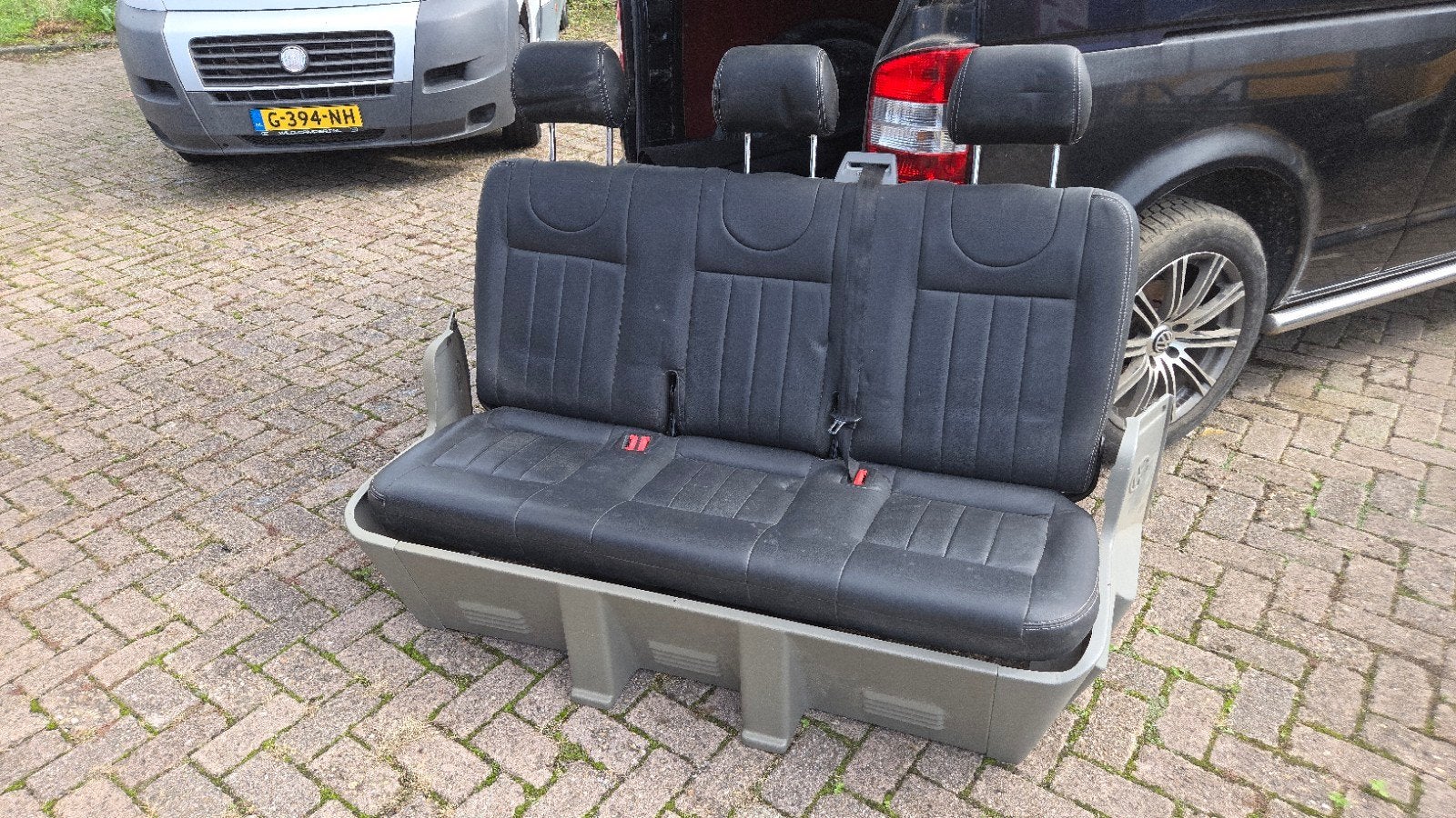Achterbank voor bestelbus - Zwart leer, 3 zitplaatsen, Auto-onderdelen, Ophalen, Gebruikt, Volkswagen