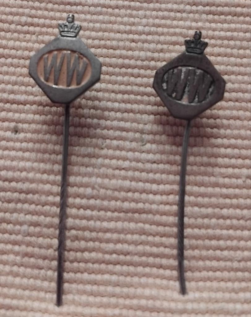 Set van 2 Vintage WW speldjes, Ophalen of Verzenden, Gebruikt, Transport, Speldje of Pin