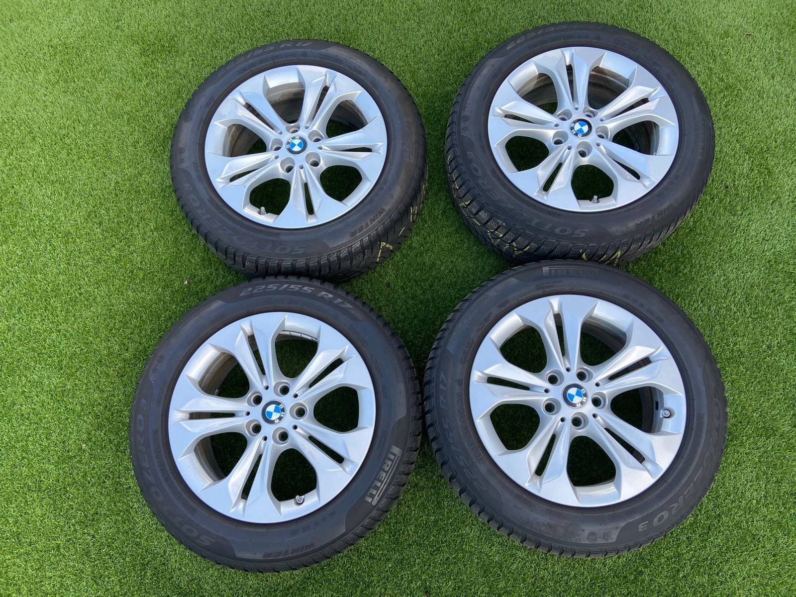 BMW 17 inch velgen met Pirelli winterbanden 225/55 R17, Ophalen, Gebruikt