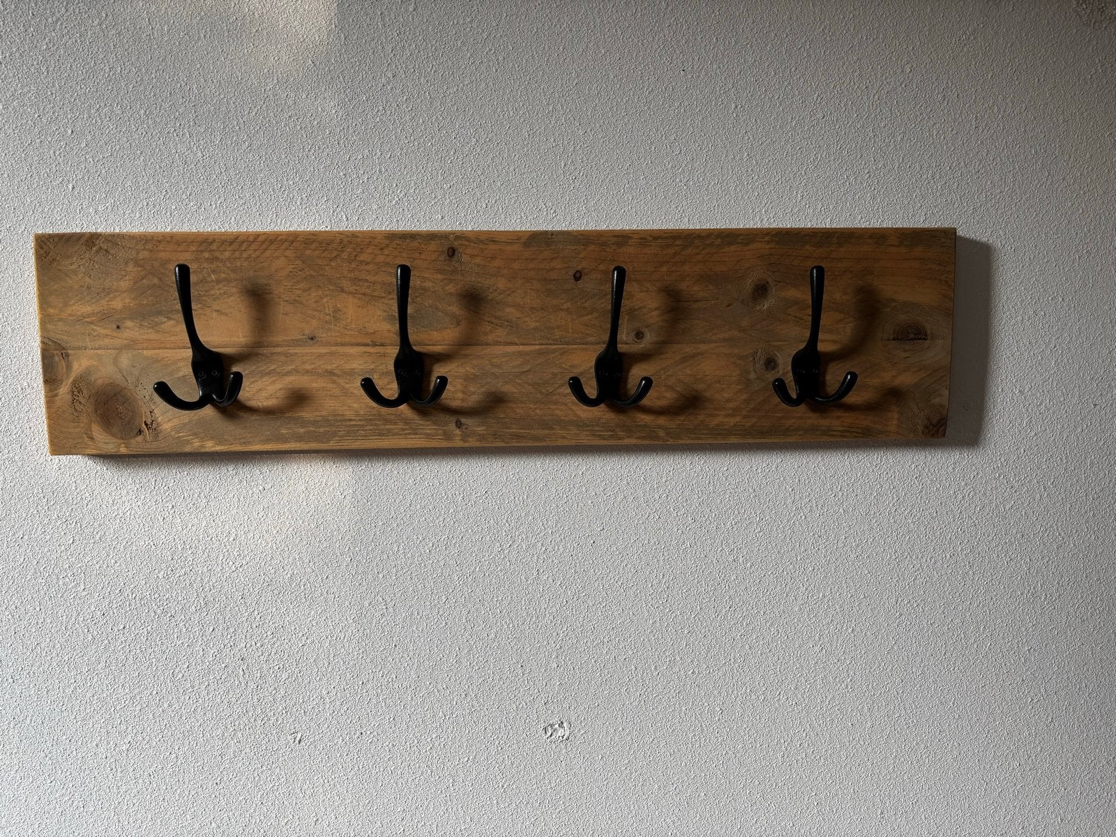 Houten wandkapstok met 4 haken - 80x19 cm, Wandkapstok, Gebruikt, Ophalen of Verzenden, Minder dan 100 cm