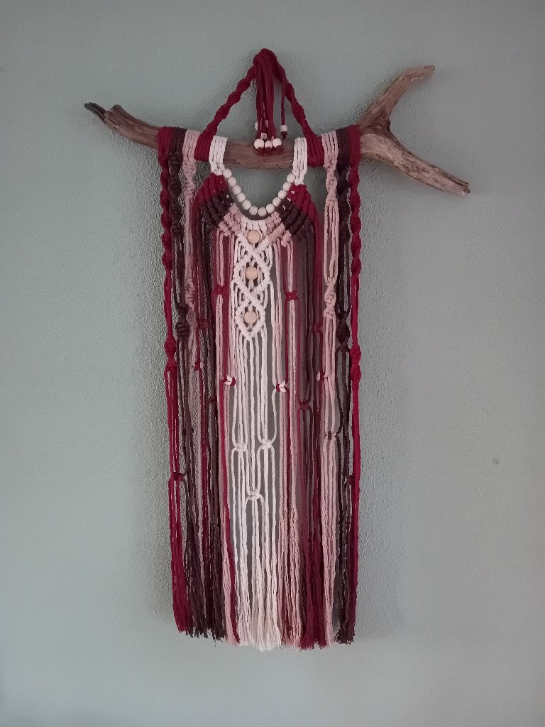 Macrame wandhanger, wanddecoratie, muurdecoratie, 25 cm, Textiel, Nieuw, Ophalen of Verzenden