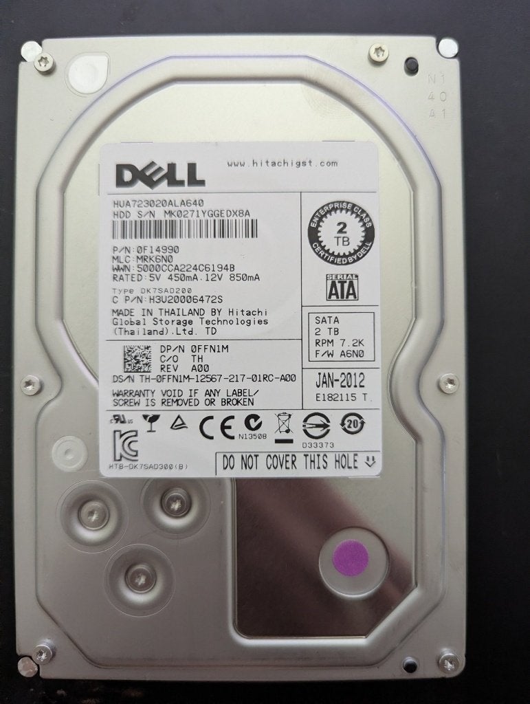 Hitachi Ultrastar 7K3000 2TB HUA723020ALA640 HDD MK0271YGGED, Computers en Software, Harde schijven, Ophalen of Verzenden, Gebruikt