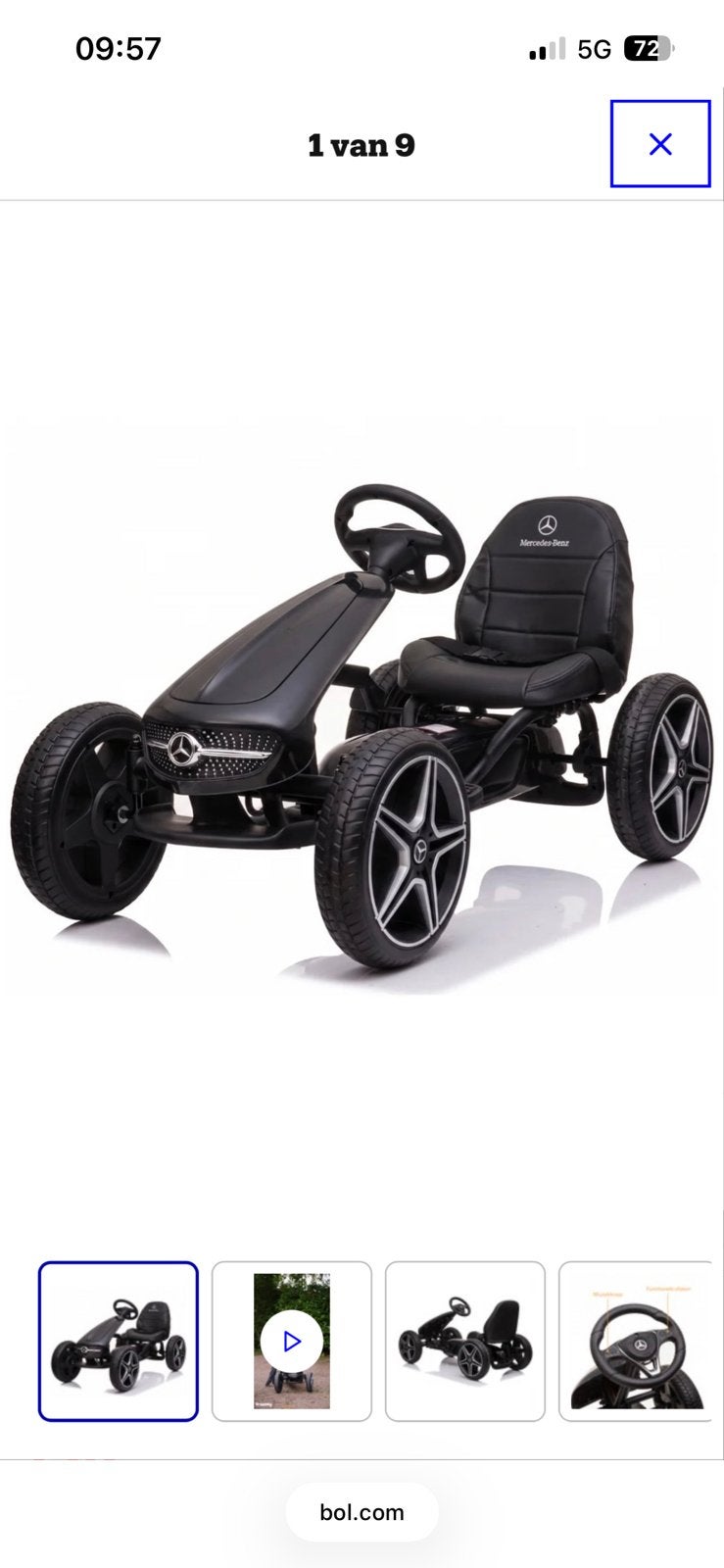 Mercedes-benz go kart skelter nieuw in doos, Ophalen of Verzenden, Nieuw, Trapvoertuig