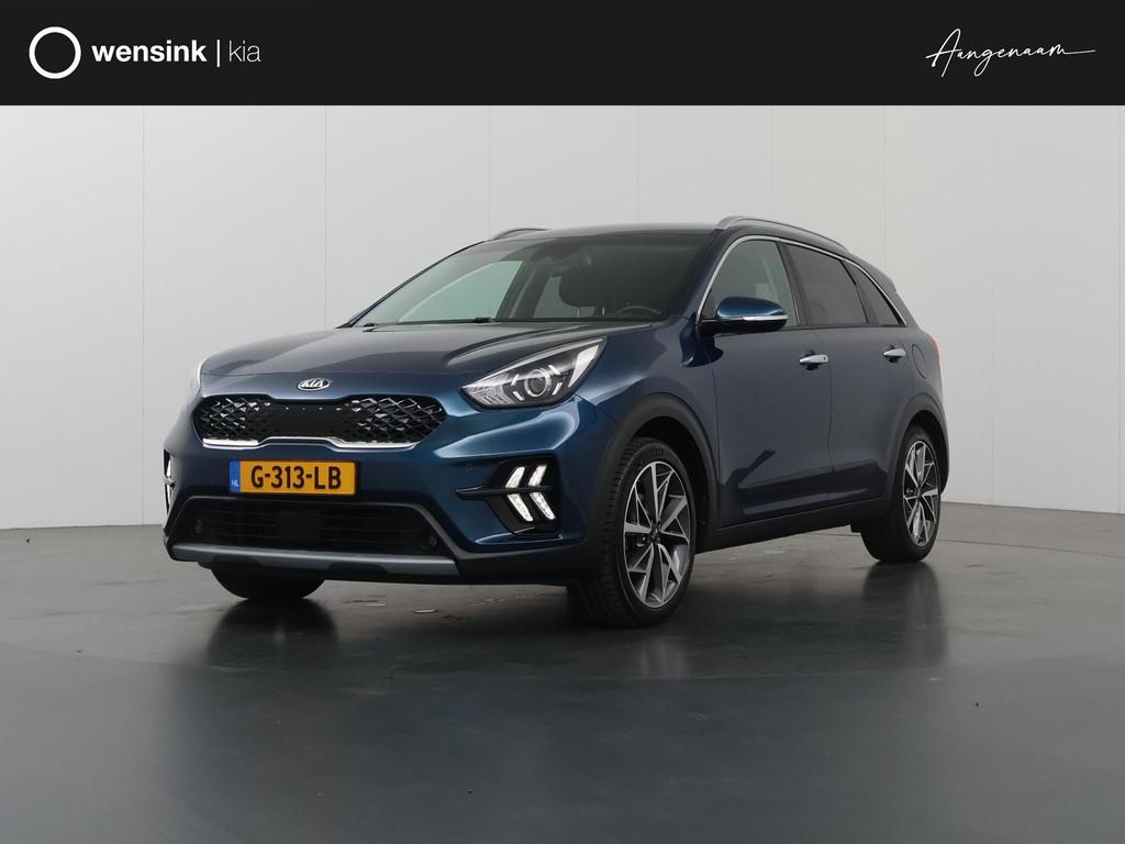 Kia Niro 1.6 GDi Hybrid DynamicPlusLine | Trekhaak | Cruise, Auto's, Kia, Gebruikt, Euro 6, Blauw, Leder en Stof