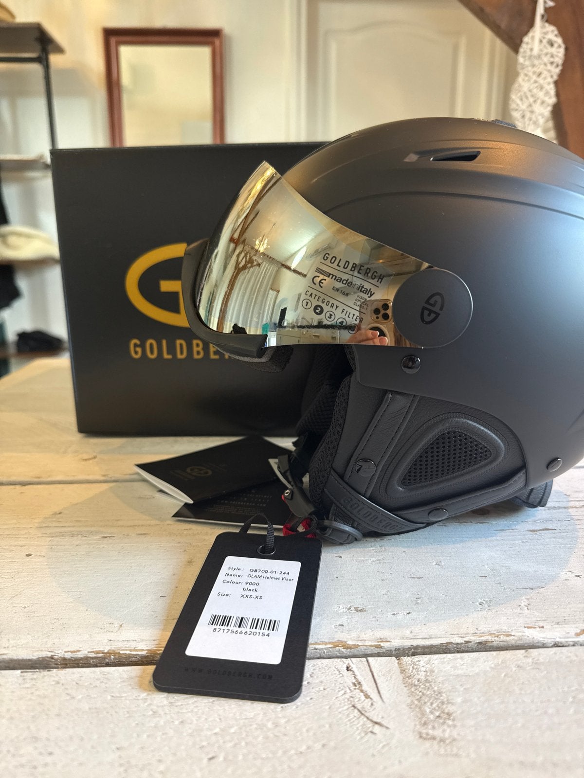 Goldbergh Glam Skihelm met Vizier - Nieuw in doos, Ophalen of Verzenden, Nieuw, Maat 34 (XS) of kleiner, Overige typen