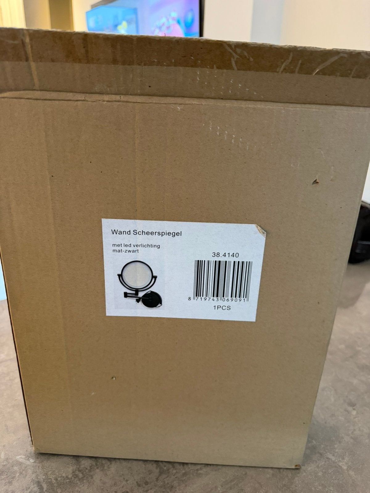 Wand scheerspiegel Nieuw, Doe-het-zelf en Verbouw, Doos, Minder dan 35 cm, Ophalen of Verzenden, Zo goed als nieuw