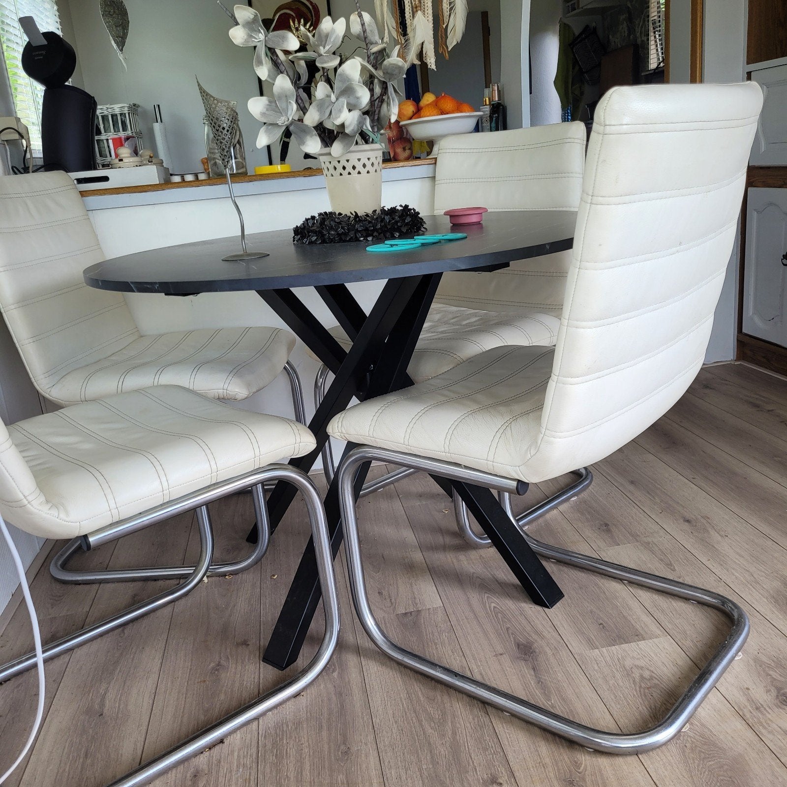 eethoek en salontafel, Huis en Inrichting, Complete eetkamers, Ophalen, Gebruikt, 4 tot 6 stoelen