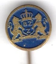 Brinkers - Zoetermeer blauw op koper boter speldje ( K_182), Verzenden, Zo goed als nieuw, Merk, Speldje of Pin