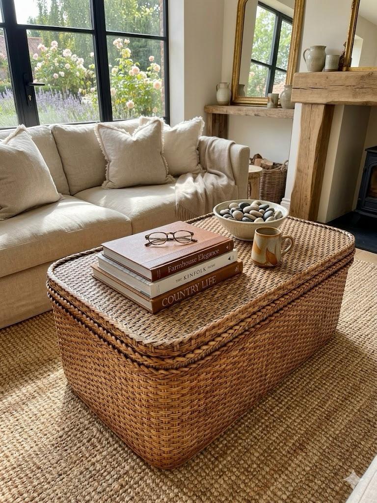 Mooie vintage salontafel rotan (rattan) veel opbergruimte, Tuin en Terras, Tuinsets en Loungesets, Ophalen of Verzenden, Zo goed als nieuw