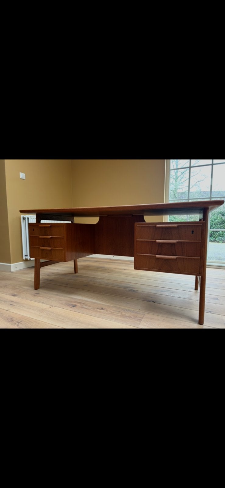 Vintage Gunni Omann Model 75 bureau teak Danish Design, Scandinavisch, Ophalen of Verzenden, Zo goed als nieuw, Hout