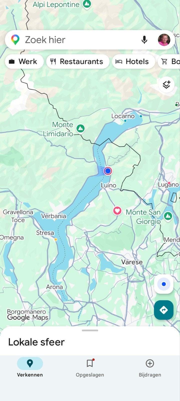 Ligplaats/ Boei Luino, Colmegna Lago Maggiore