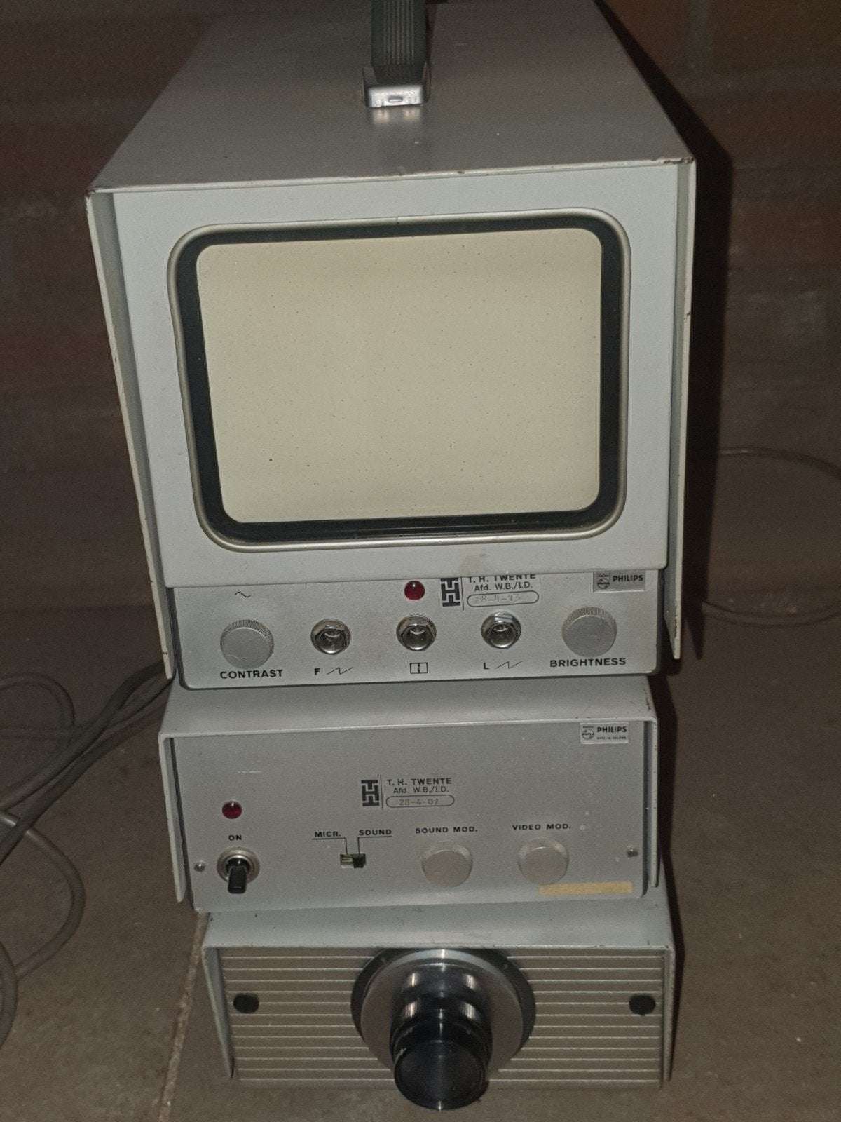 Vintage Philips EL8290/00 & EL8000/01 TV Camera en Monitor, Ophalen, Gebruikt, 50 Hz, Philips