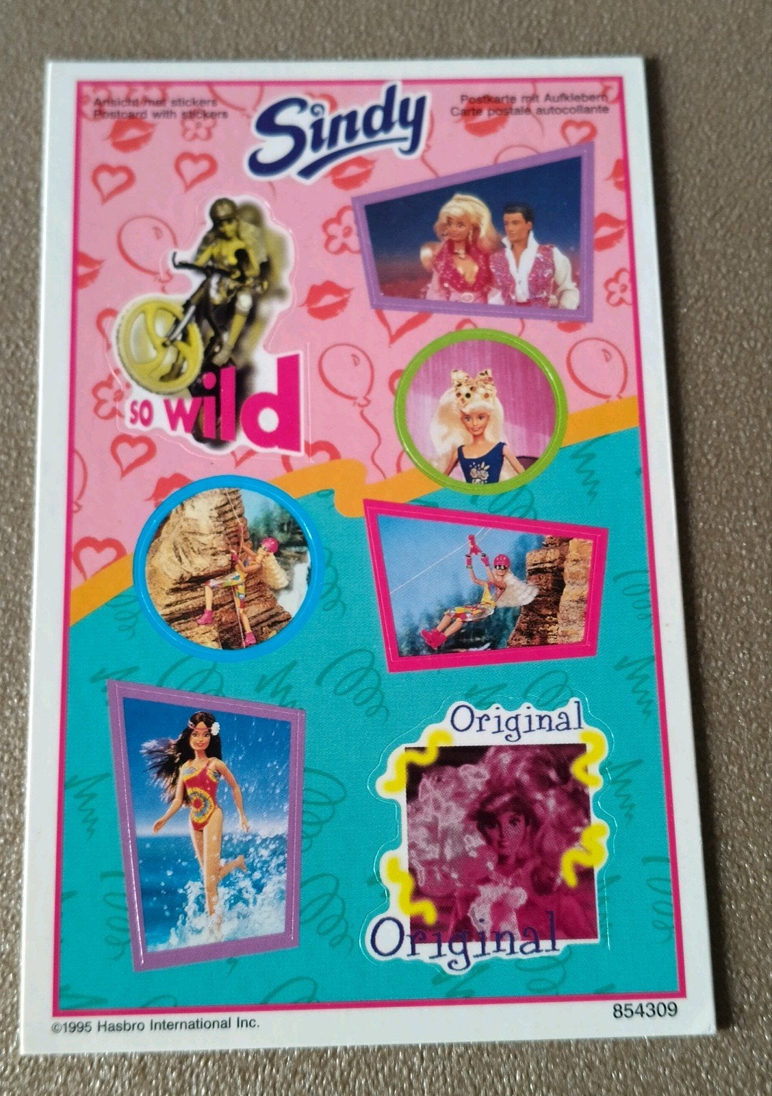 Vintage Sindy Ansichtkaart met Stickers (1995 Hasbro) Barbie, Verzenden