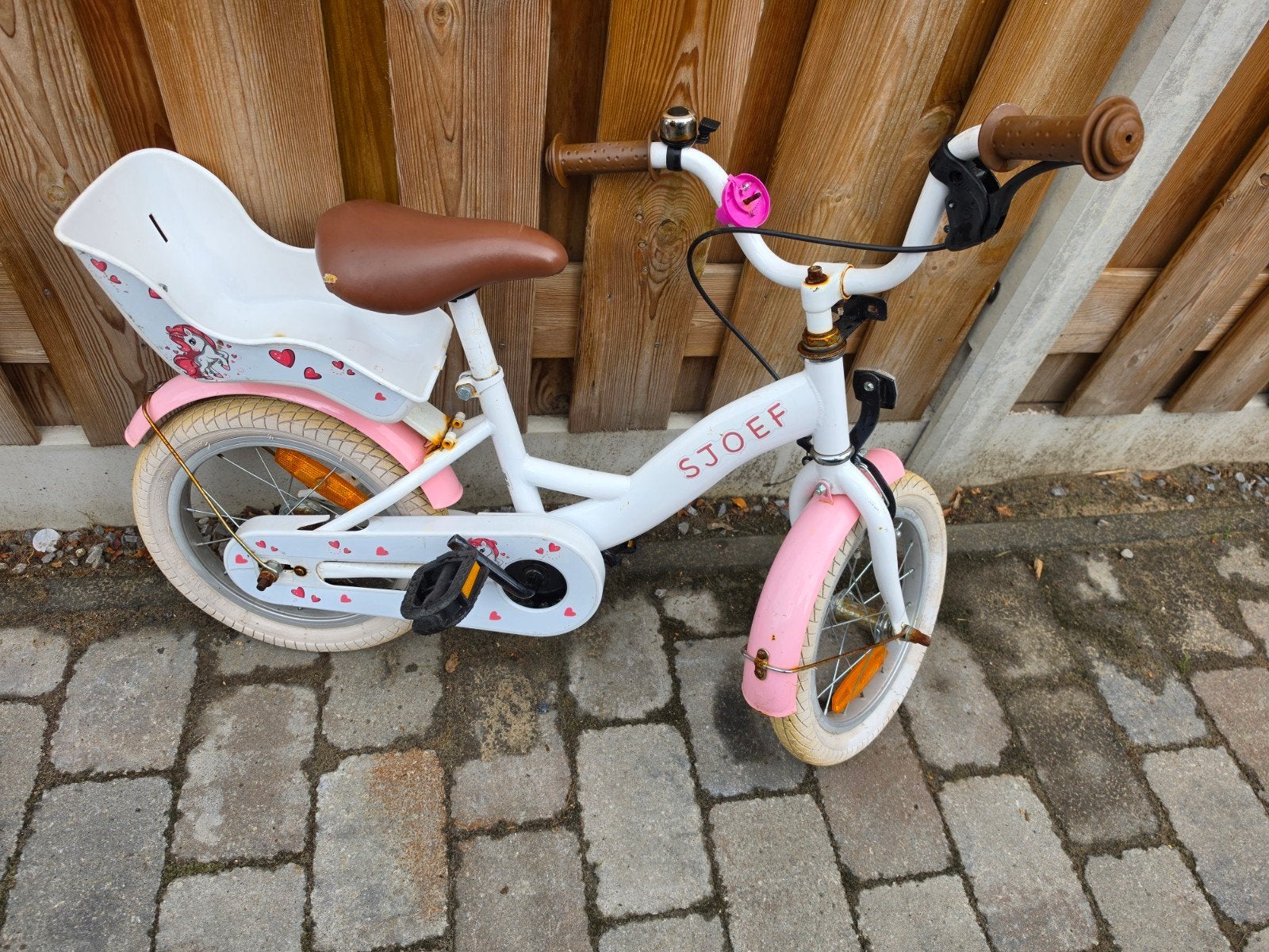 Mooie Sjoef kinderfiets - kan nog een ronde mee!, Fietsen en Brommers, Ophalen, Terugtraprem, Gebruikt, Minder dan 16 inch