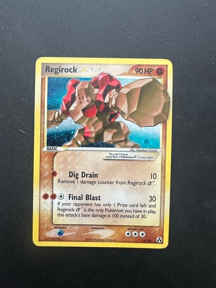 Regirock Pokémon Kaart - Holo - EX Legend Maker, Ophalen, Gebruikt, Foil, Losse kaart