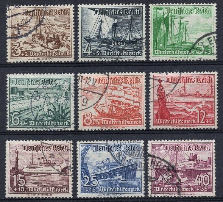 Duitse Rijk (95) - winterhilfswerk 1937 - schepen, Postzegels en Munten, Verzenden, Duitse Keizerrijk, Gestempeld