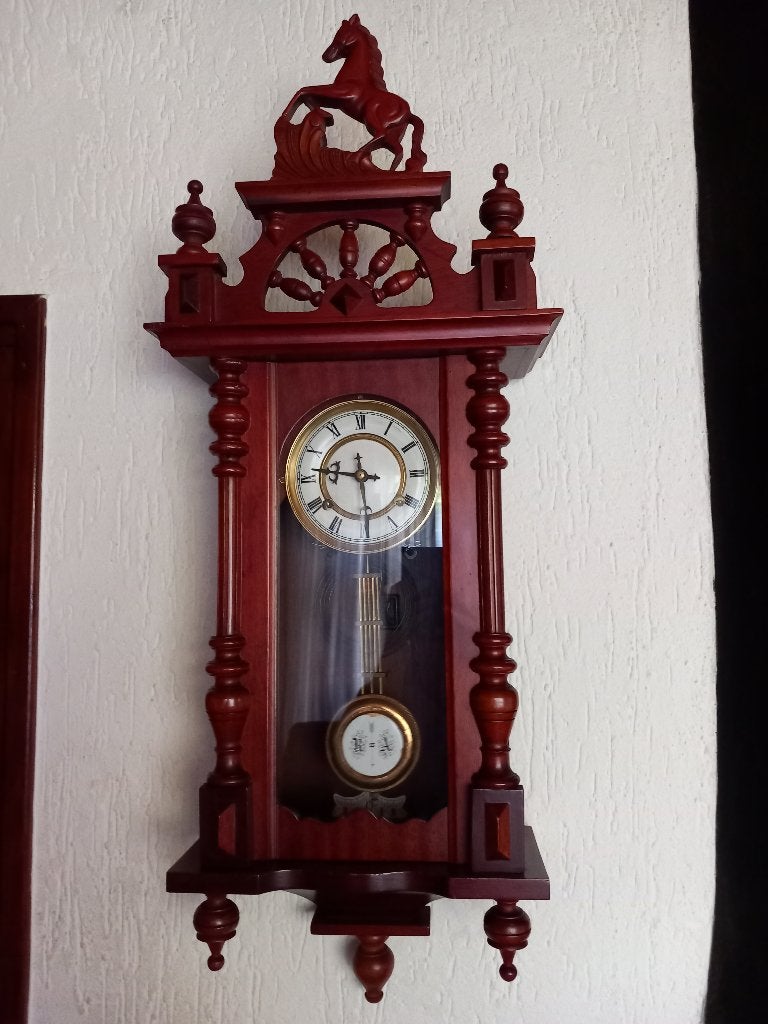 Antieke houten Paardjesklok, Antiek en Kunst, Ophalen