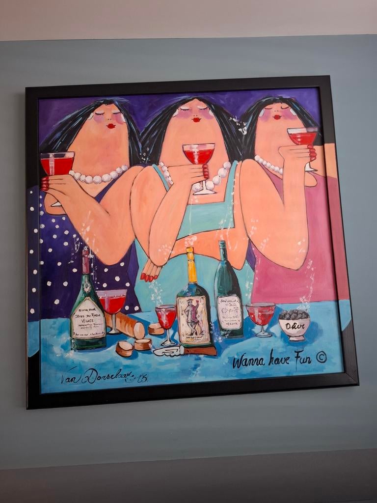Schilderij Drie dikke dames, Ophalen, Zo goed als nieuw, Schilderij, 100 tot 125 cm