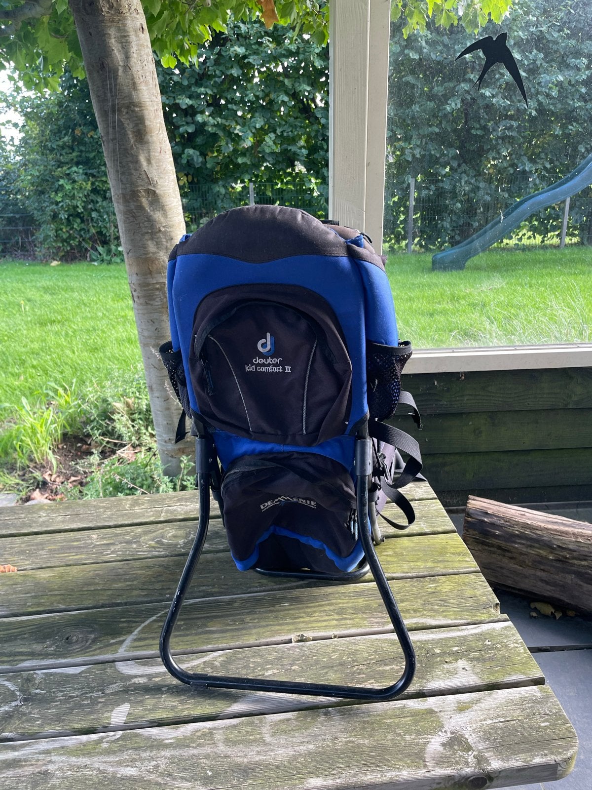 Deuter Kid Comfort II Draagzak - Blauw/Zwart, Overige merken, Gebruikt, Ophalen of Verzenden, Rug