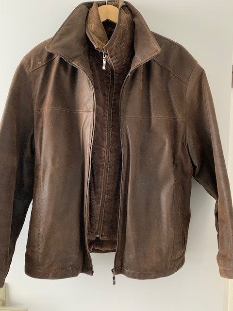 leren (biker?)jas, Maat 52/54 (L), Bruin, Ophalen of Verzenden, Diverse merken