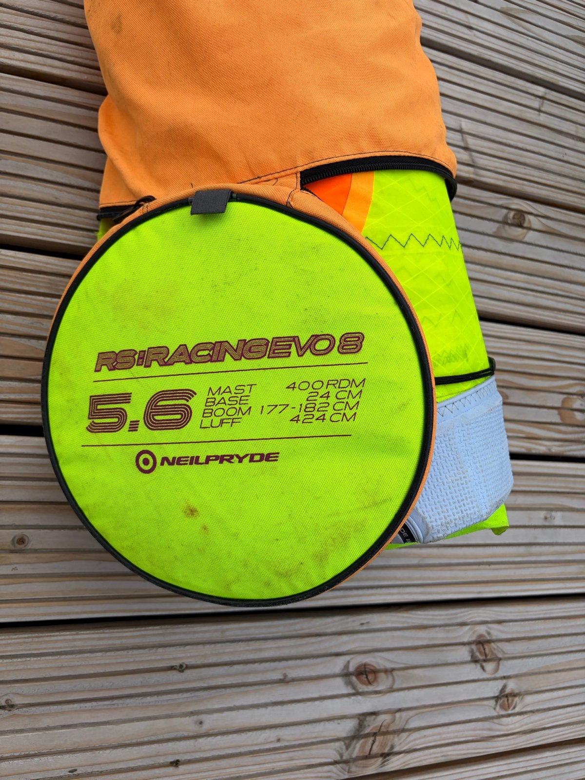 Neil Pryde RS Racing Evo 8 5.6 windsurfzeil, Watersport en Boten, Windsurfen, Zo goed als nieuw, Zeil, Neilpryde, 5 tot 6.5 m²