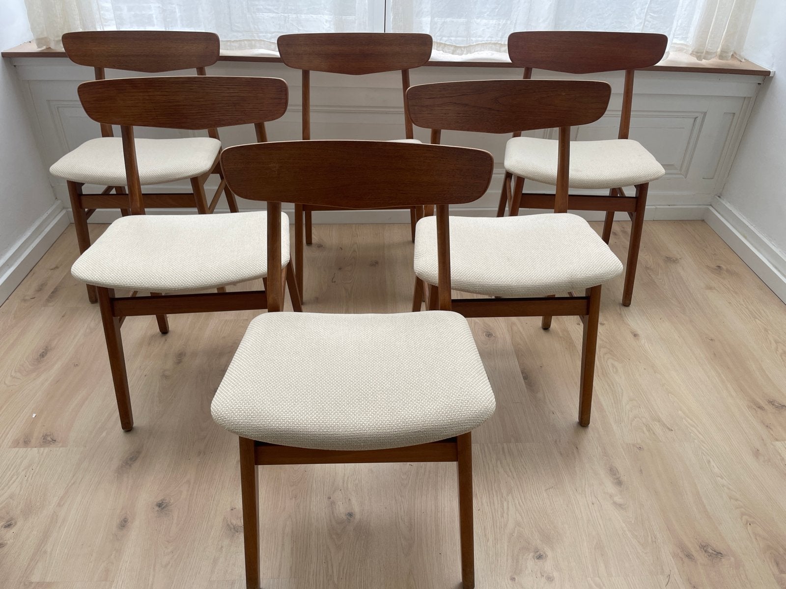 Set van 6 Findahl Mosbol eetkamerstoelen 50ies Deens design, Ophalen of Verzenden