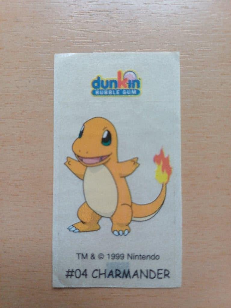 Pokémon-Dunkin Gum Sticker- Charmander #04-Vintage, Verzenden, Zo goed als nieuw, Losse kaart