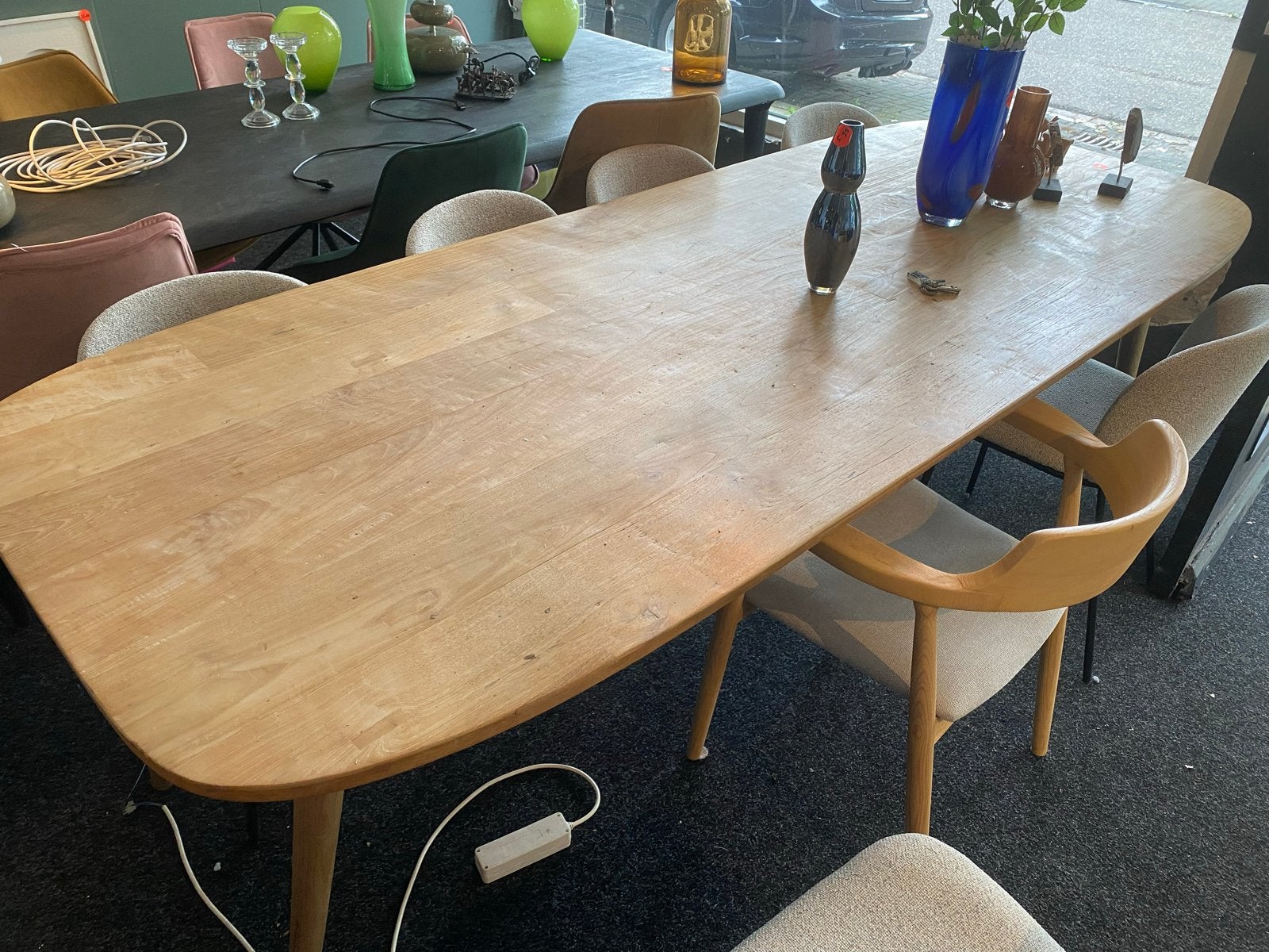 Deens Ovaal Eettafel 260x100 cm Gerecycled Teak Nieuw, Ophalen, 100 tot 150 cm, Teakhout, Vijf personen of meer