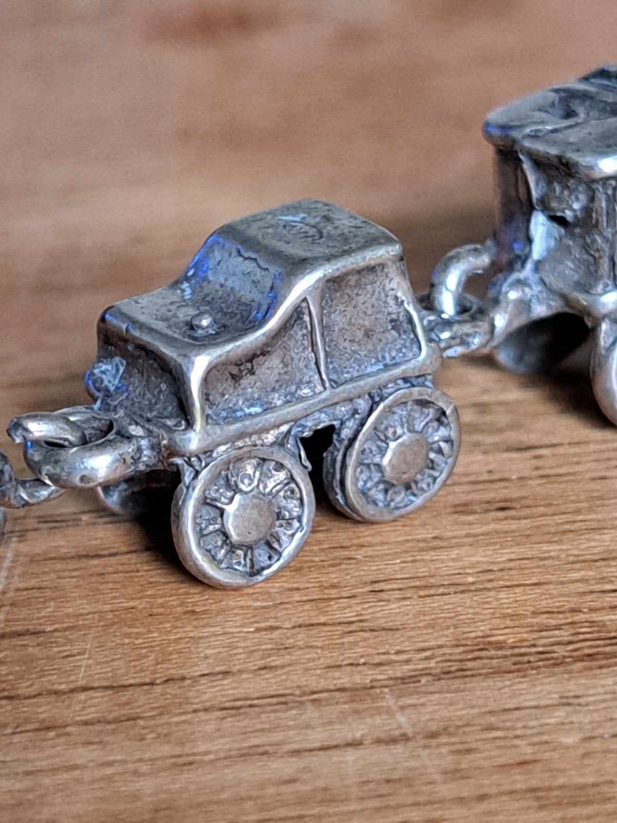 Zilveren miniatuur treintje, Ophalen of Verzenden