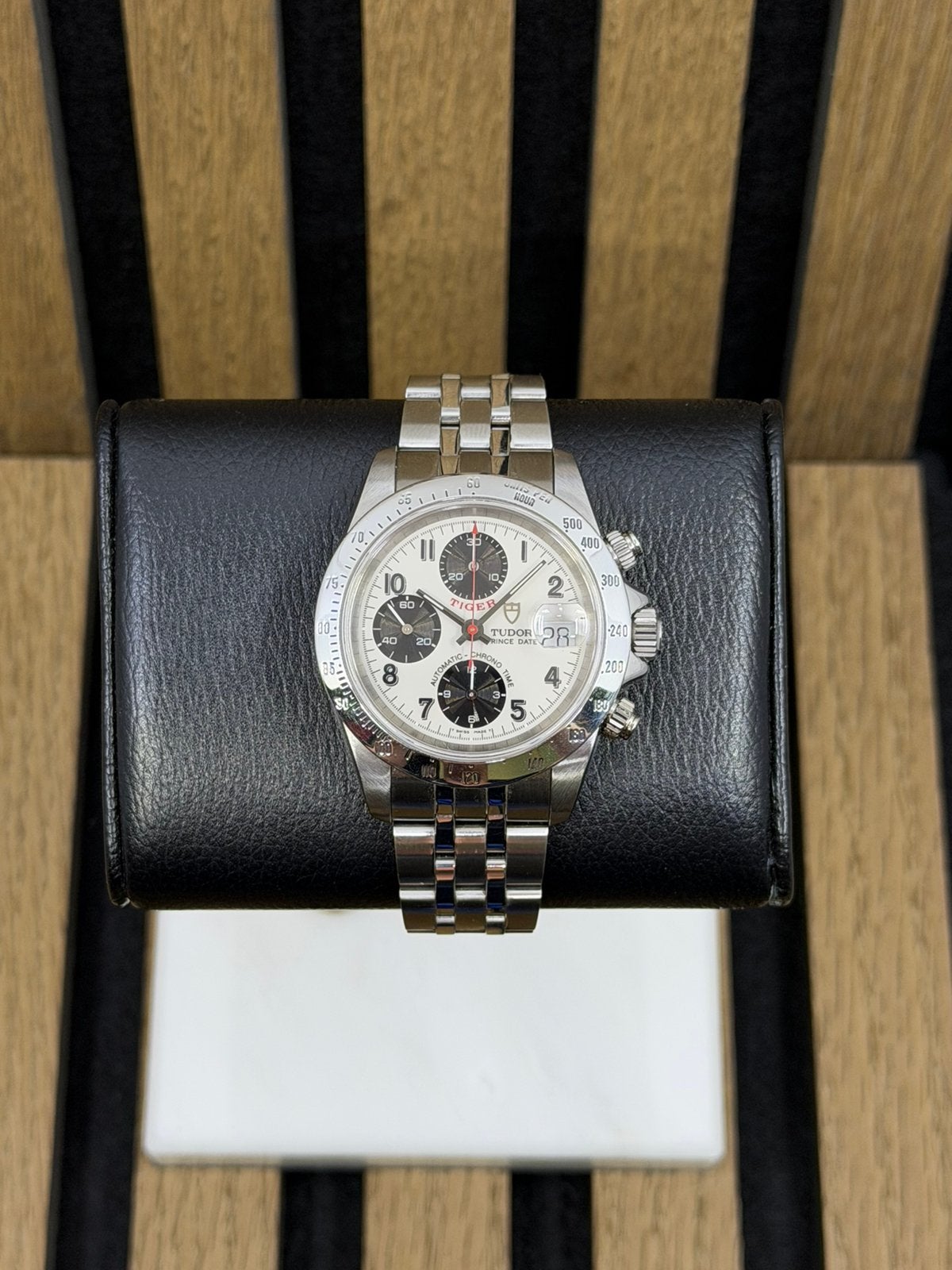 Tudor Prince Date Tiger Chronograph 79260 Heren Horloge, Overige merken, Staal, Met bandje, Verzenden