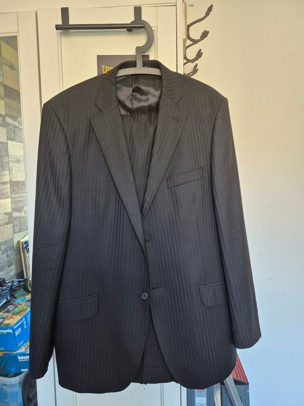 Herenpak Humberto - Zwart gestreept, Kleding | Heren, Ophalen, Zwart, Overige maten, Gedragen