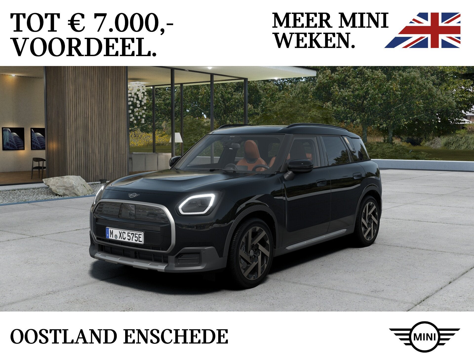 MINI Countryman E / Favoured / Pakket M / 19" Kaleido Spoke, Auto's, Dealer onderhouden, Countryman, Zwart, Leder