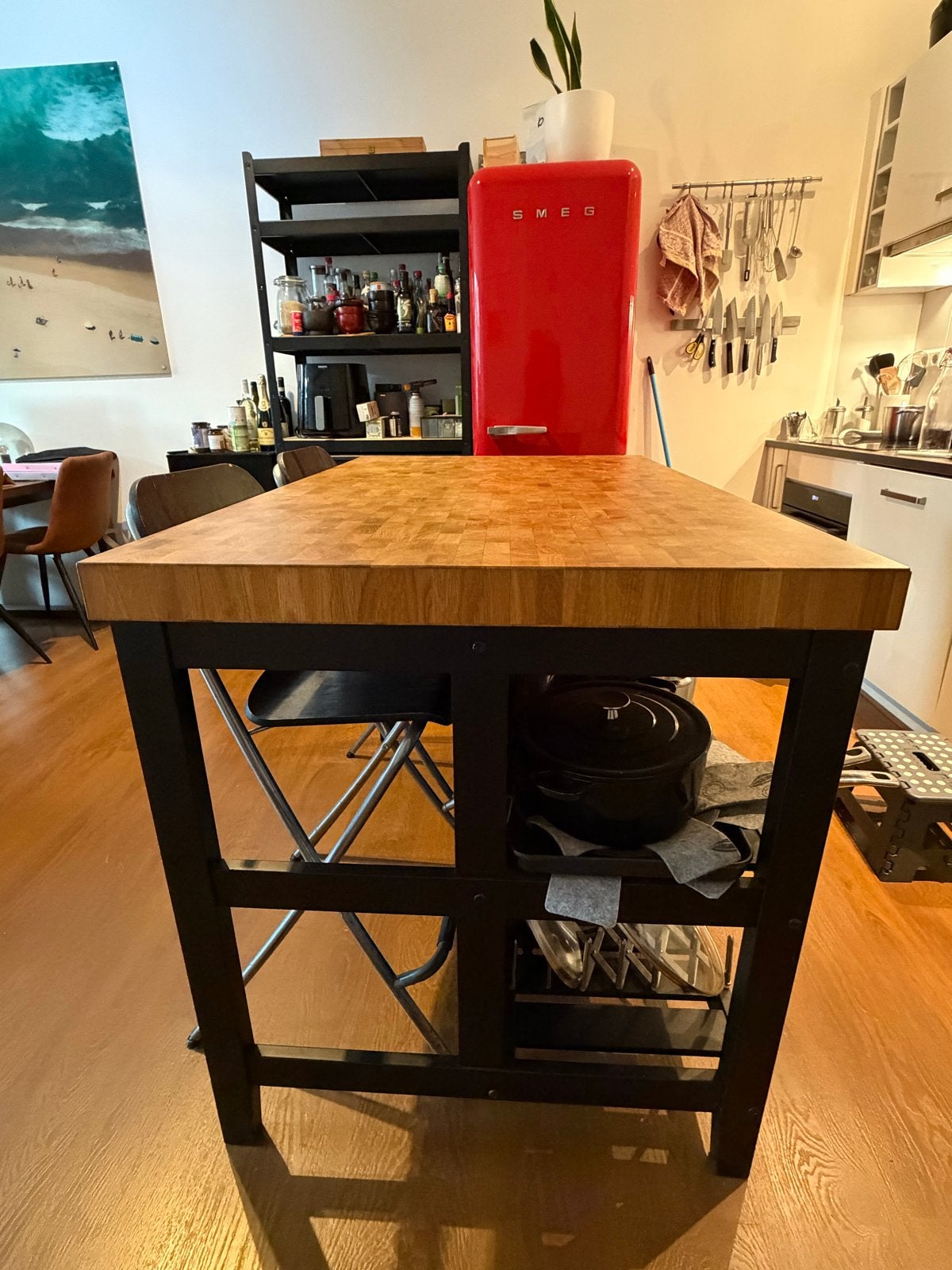IKEA VADHOLMA Keukeneiland Zwart/Eiken, Ophalen, Hout, IKEA, Keukentrolley