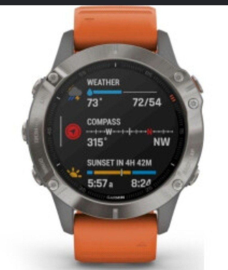 Garmin Fenix 6 Pro Solar GPS Smartwatch top staat, Ophalen, Zwart, Garmin, Zo goed als nieuw