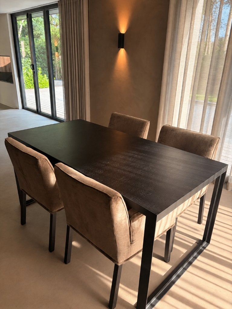 Grey7 Design eettafel zwart eiken 180x90, Ophalen, 50 tot 100 cm, Zo goed als nieuw, 150 tot 200 cm
