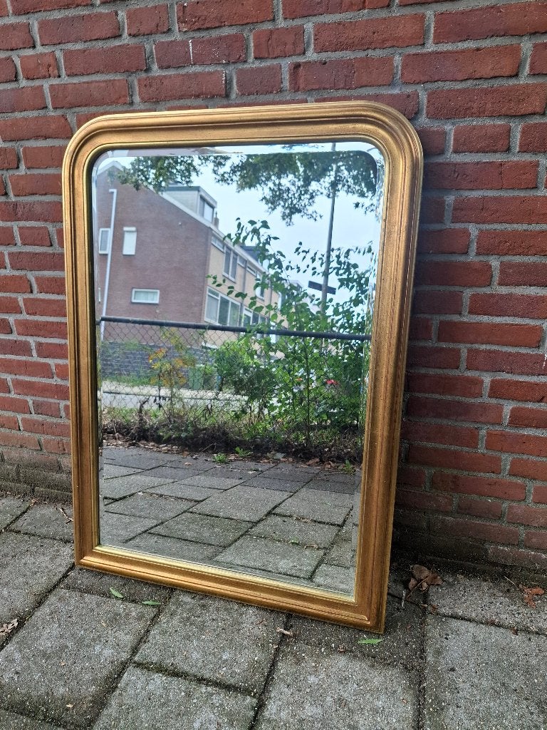 Prachtige Vintage Deknudt Boogspiegel 81x111, Ophalen, 100 tot 150 cm, Zo goed als nieuw, Rechthoekig