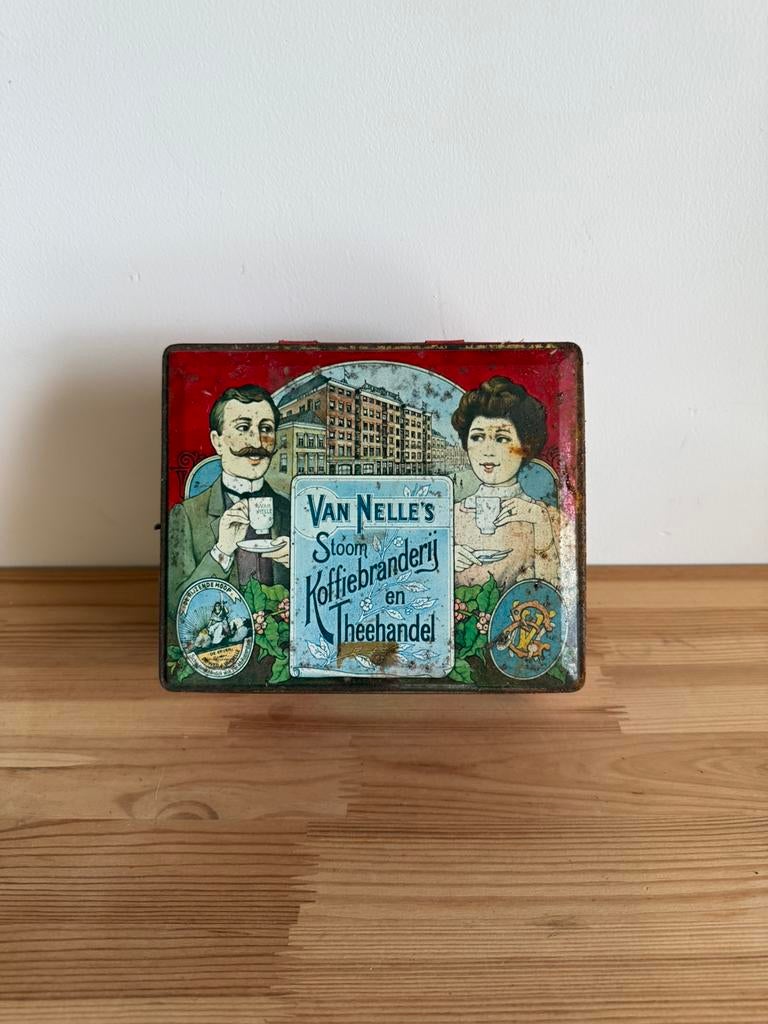 Vintage retro blik van Van Nelle, Verzamelen, Blikken, Ophalen of Verzenden, Zo goed als nieuw, Koffie, Van Nelle