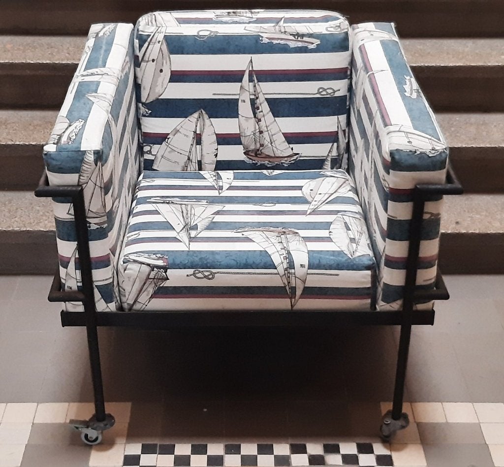 Q-A-001-Bijzonder heerlijke zit stoel, zeilboten., Ophalen, Blauw, Zo goed als nieuw, Kunststof