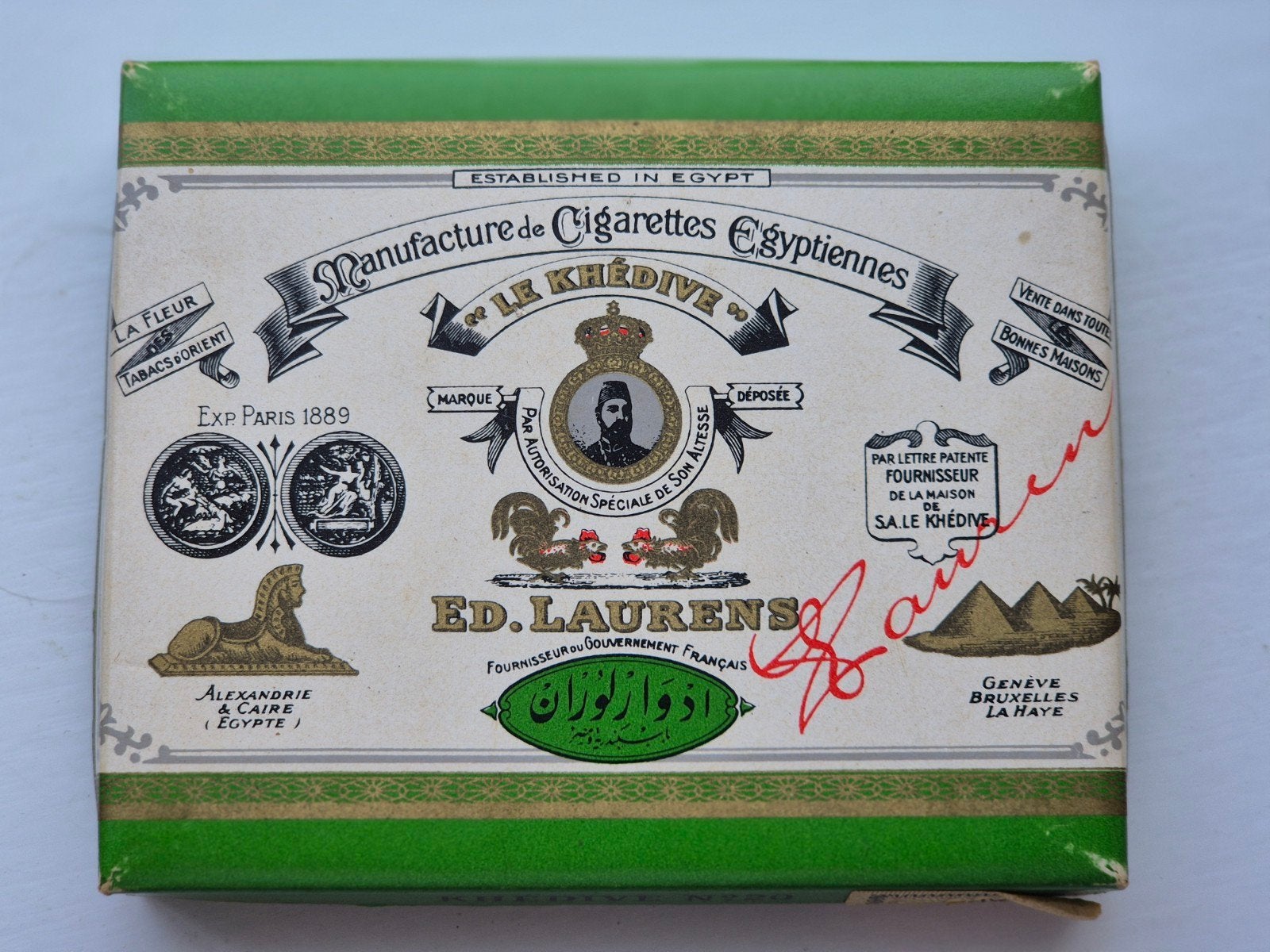 Ed Laurens Egyptiennes Egypte Cigarettes doosje met inhoud, Verzamelen, Blikken, Ophalen of Verzenden, Overige