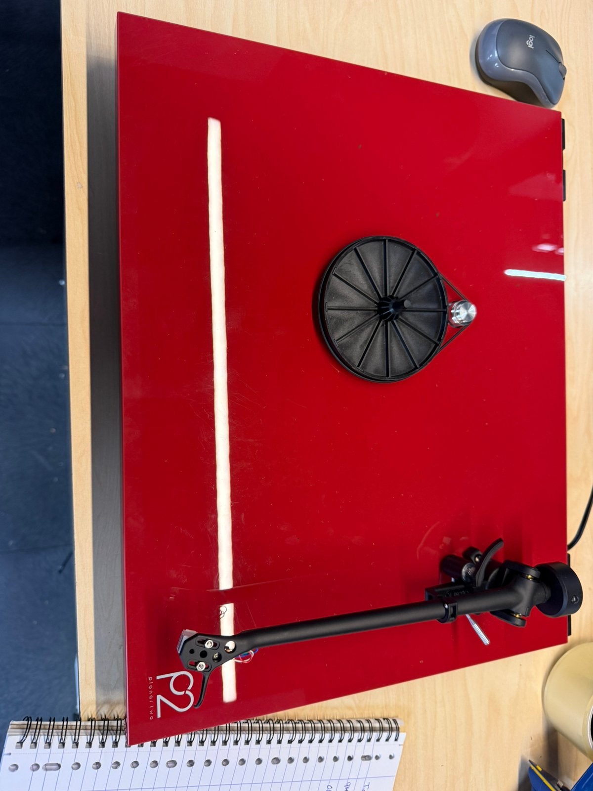 Rega P2 rood platenspeler, Ophalen, Zo goed als nieuw, Platenspeler, Overige merken