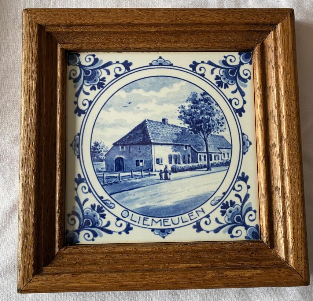 Delfts blauwe 6x boerderijen tegels - 175 jaar stad Tilburg, Ophalen of Verzenden