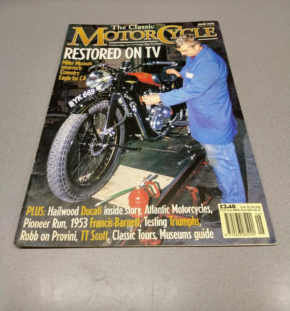 The Classic Motorcycle juni 1998, Boeken, Motoren, Gelezen, Verzenden