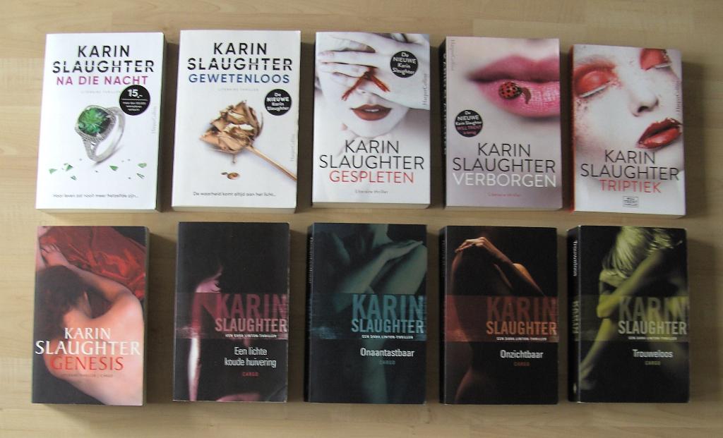 10 x Karin Slaughter - Triptiek / Trouweloos / Gewetenloos, Boeken, Ophalen of Verzenden, Zo goed als nieuw, Karin Slaughter, Amerika