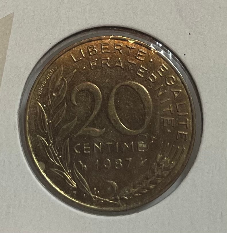 20 centimes Frankrijk 1987, Ophalen of Verzenden, Frankrijk