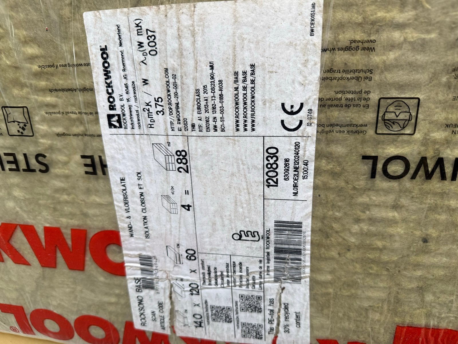 Rockwool Steenwol Isolatie 140 mm - Hoge Kwaliteit, 12 cm of meer, Nieuw, Steenwol, Ophalen of Verzenden