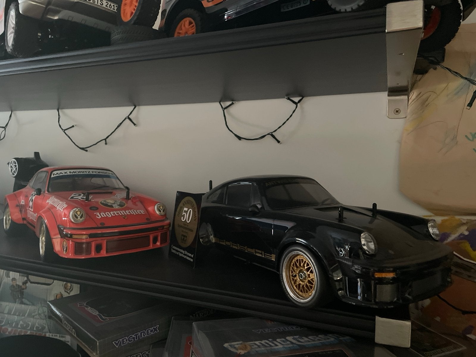Tamiya Porsche 934 RSR Jägermeister & Black Edition RC Auto', Auto, 1:32 tot 1:50, Ophalen of Verzenden, Zo goed als nieuw