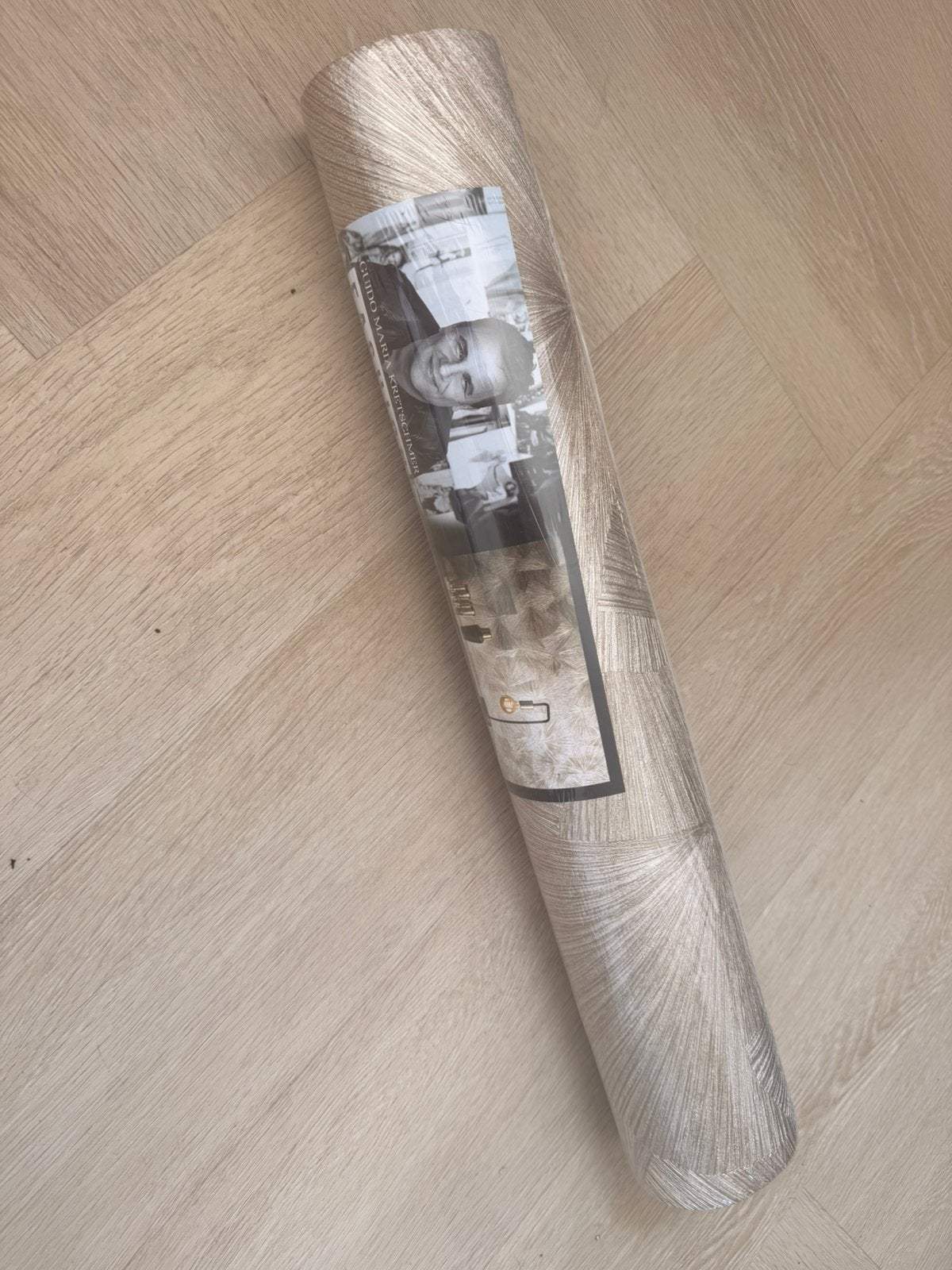 1 rol goud waaier behang, Ophalen of Verzenden, Minder dan 10 m²