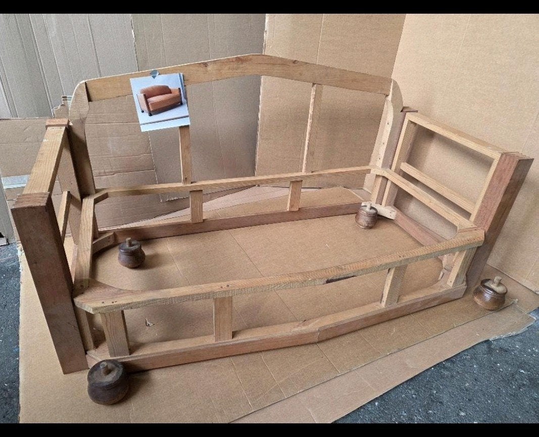 Vintage bankstel frame -voor stoffeerprojekt. Gratis afhalen, Ophalen