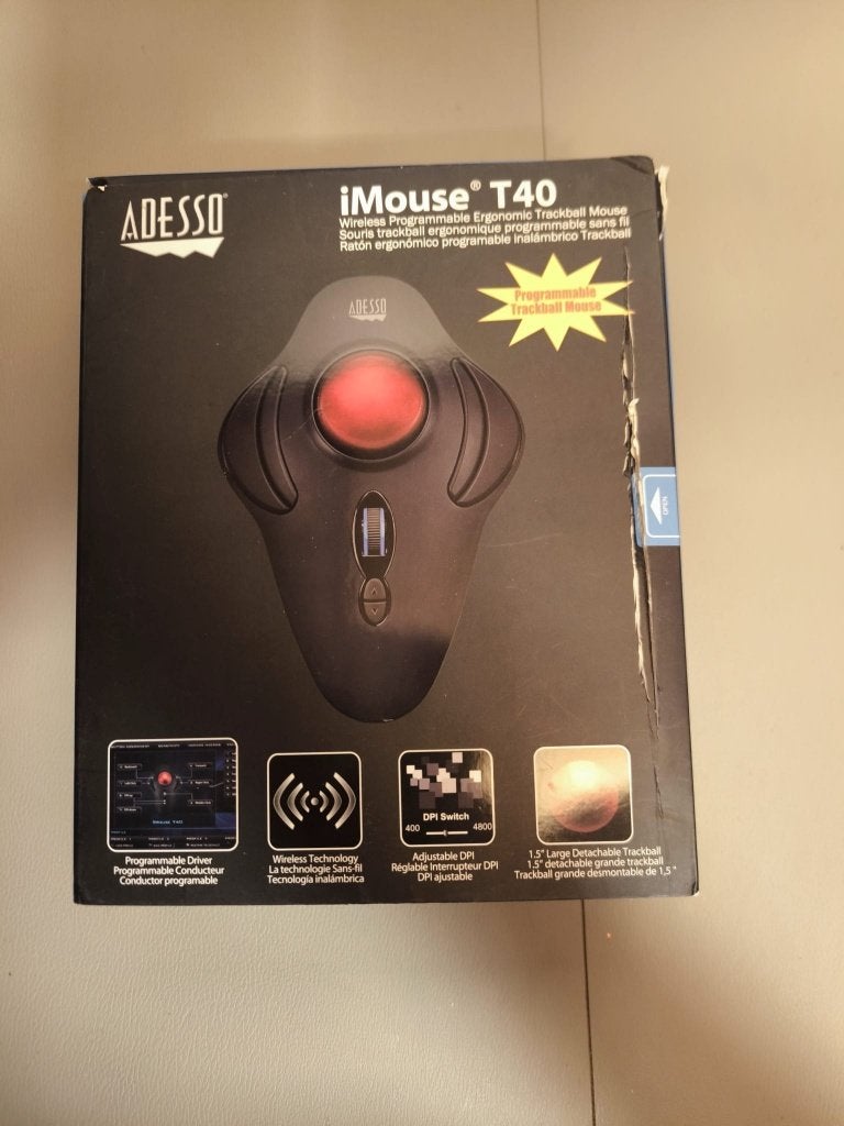 Adesso Wireless Ergo T40 Programmeerbare Trackball muis, Adesso, Nieuw, Ophalen of Verzenden, Draadloos